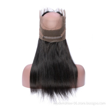 best 360 frontal Virgin Cuticle Aligned  Brazilian straight 360 lace front human hair